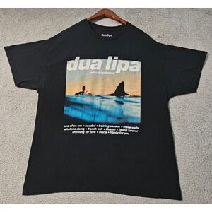 Dua Lipa Radical Optimism Album Black Tee Short Sleeve Size Large‎